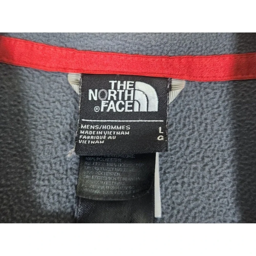 North Face 1/4 Zip Sweatshirt Mens Large Gray Long Sleeve Thumb Holes Running